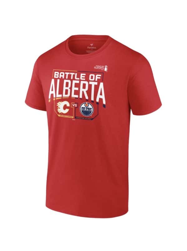 T-shirt Fanatics Battle Of Alberta - Calgary Flames Vs Edmonton Oilers - Homme XL - Rouge