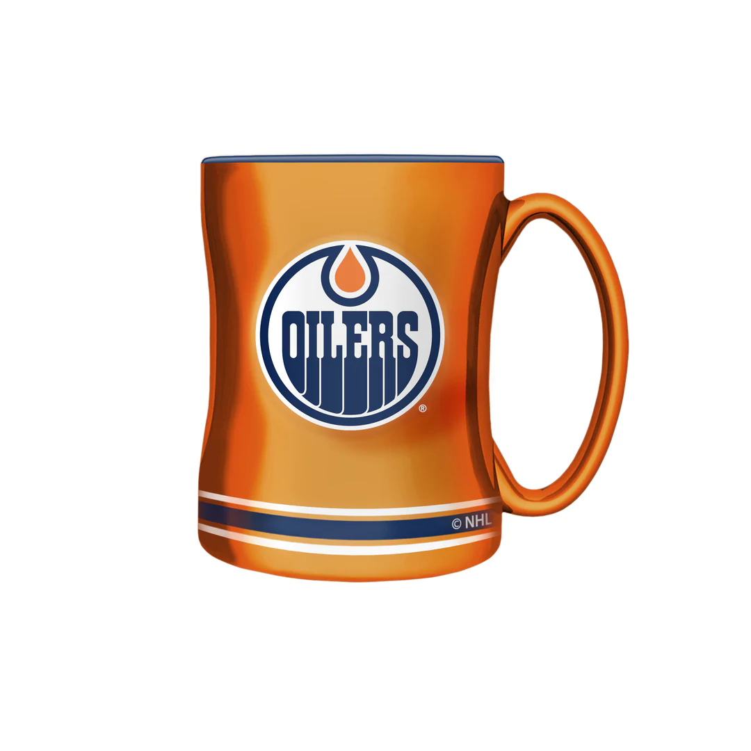 NHL Edmonton Oilers 14oz. Orange Sculpted Mug Sports Closet