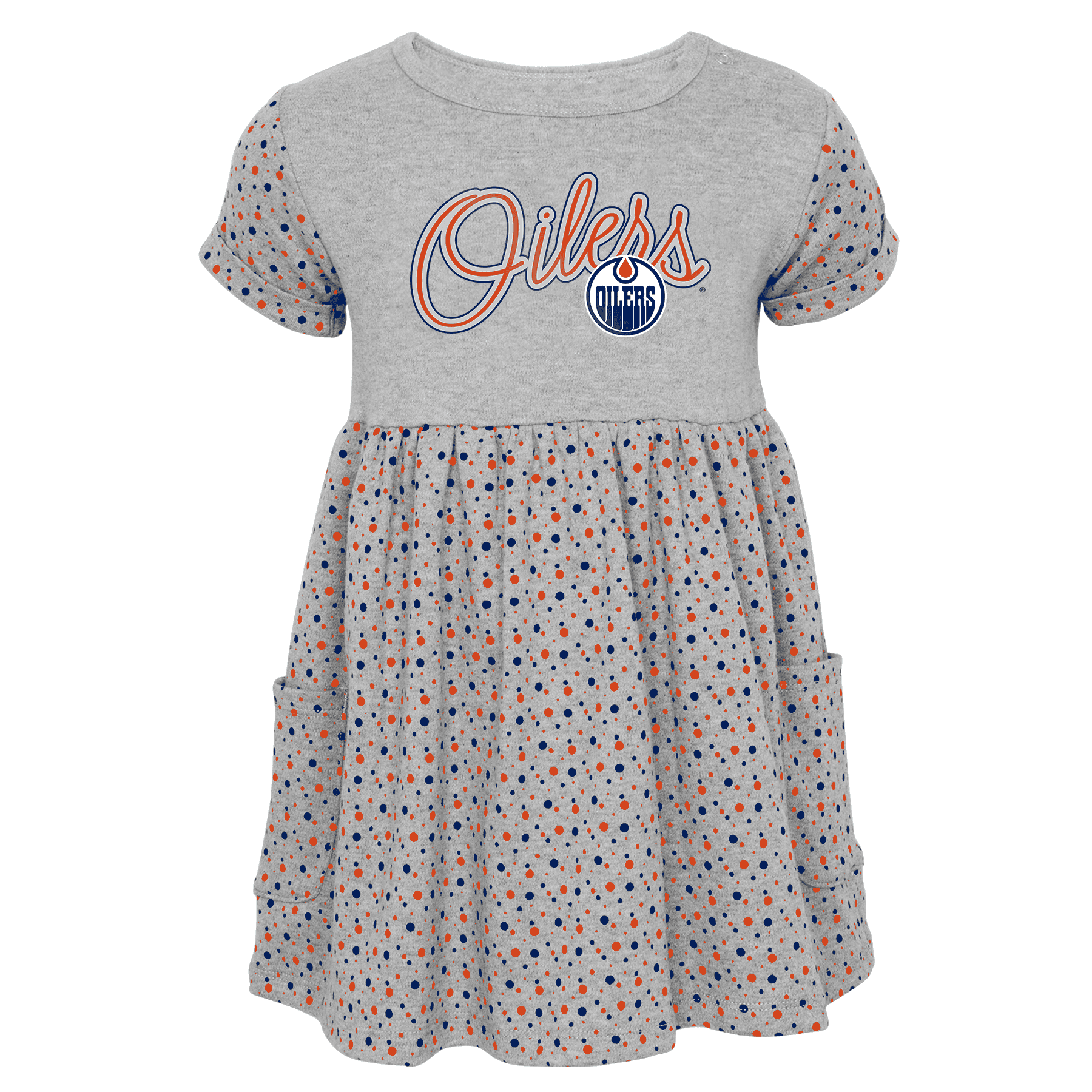 Toddler Edmonton Oilers Grey Cotton Dress - Sports Closet
