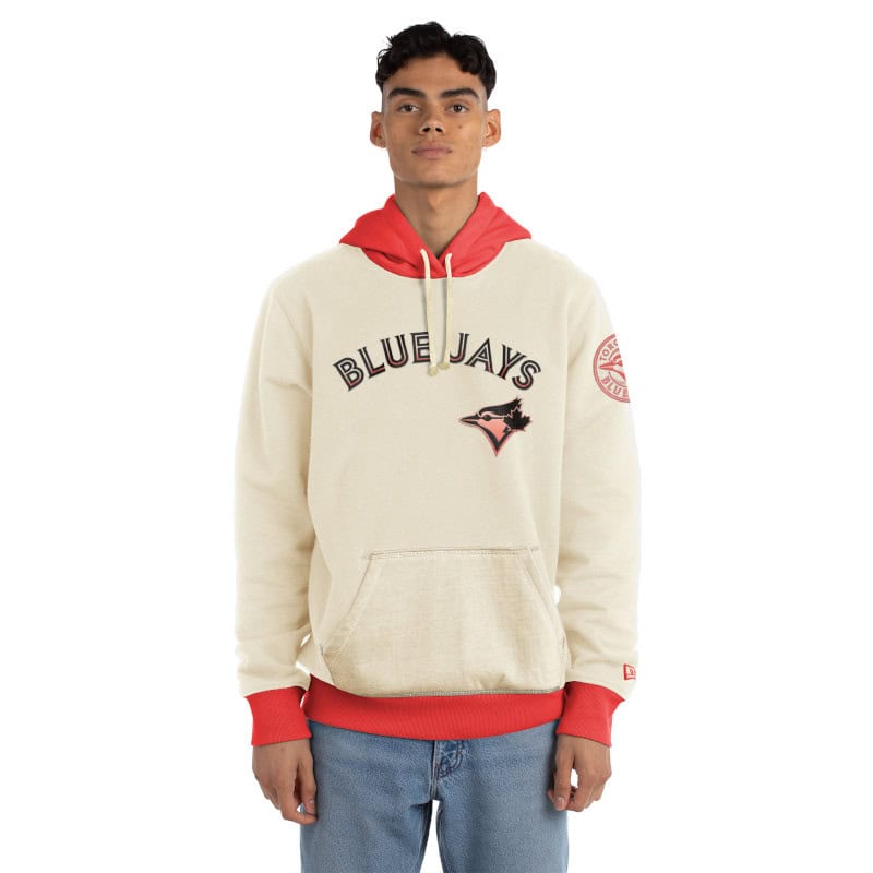 Men's Toronto Blue Jays New Era Wordmark Pullover Hoodie - Cream