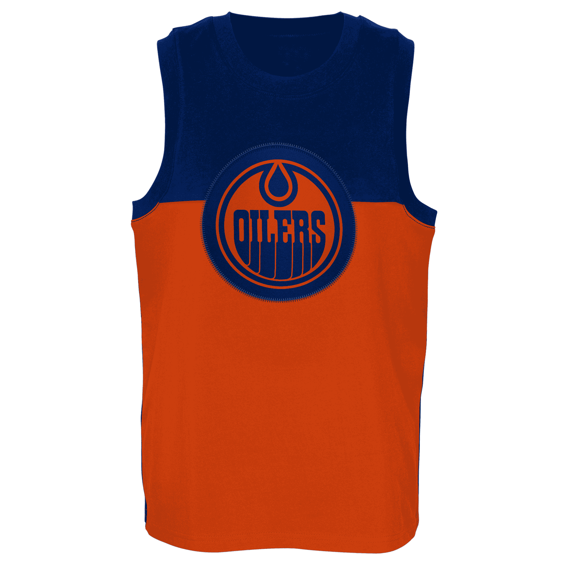 Youth Edmonton Oilers Revitalize Navy/Orange Tank Top - Sports Closet