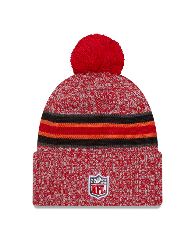 Tampa Bay Buccaneers New Era 2023 Sideline Official Sport Cuffed Pom Knit  Hat Red
