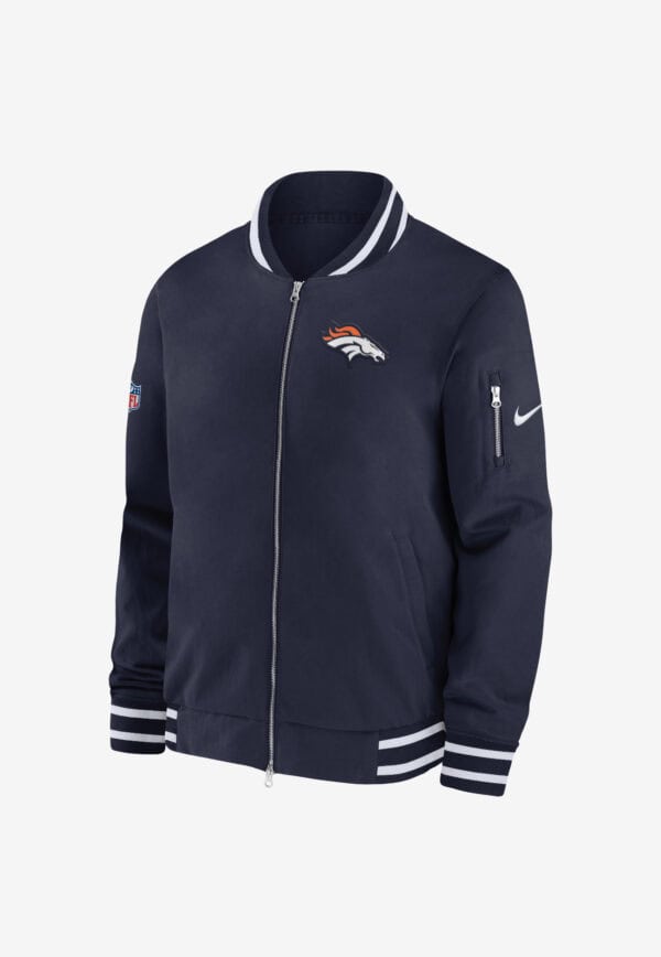 Nike Denver Broncos ウォームアップジャケット Men's Denver Broncos Nike NFL Sideline Coach Bomber Jacket - Navy