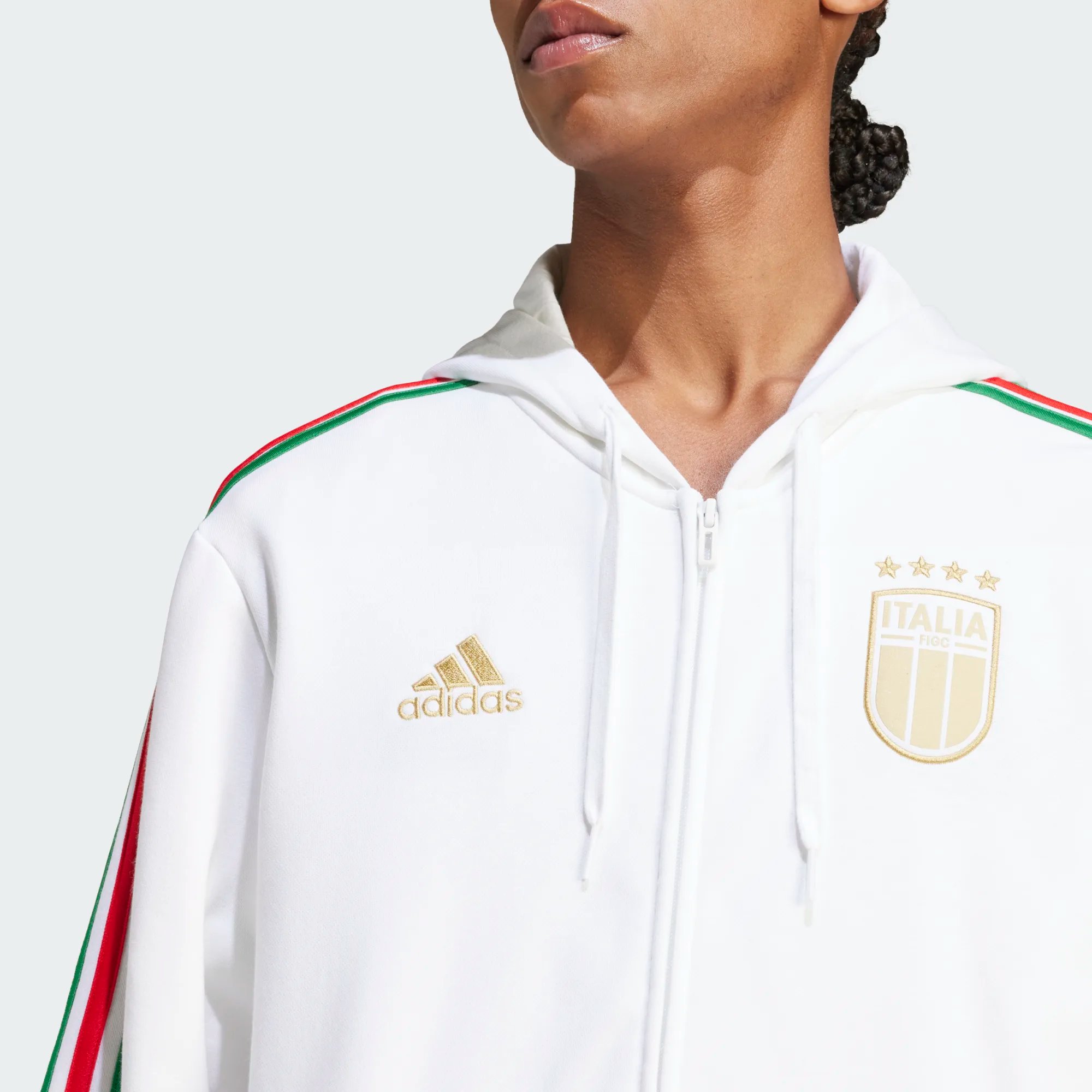 Zip Hoodie Juventus White Hoodie Men's Italy National Soccer