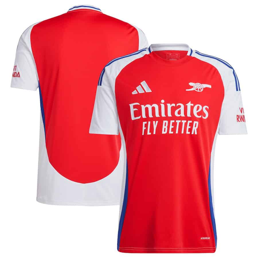  Arsenal 2024/25 ユニフォーム Mタグ付き Men's Arsenal Adidas 24/25 Home Replica Jersey - Red - Sports Closet