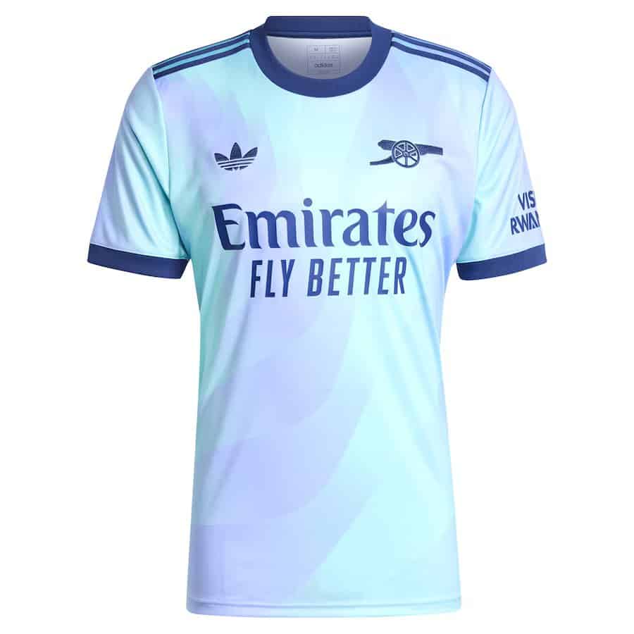 Men's Arsenal Adidas 24/25 Third Replica Jersey - Aqua - Sports Closet