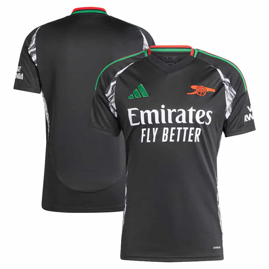 Men's Arsenal Adidas 24/25 Away Replica Jersey - Black Men's Arsenal Adidas 24/25 Away Replica Jersey - Black
