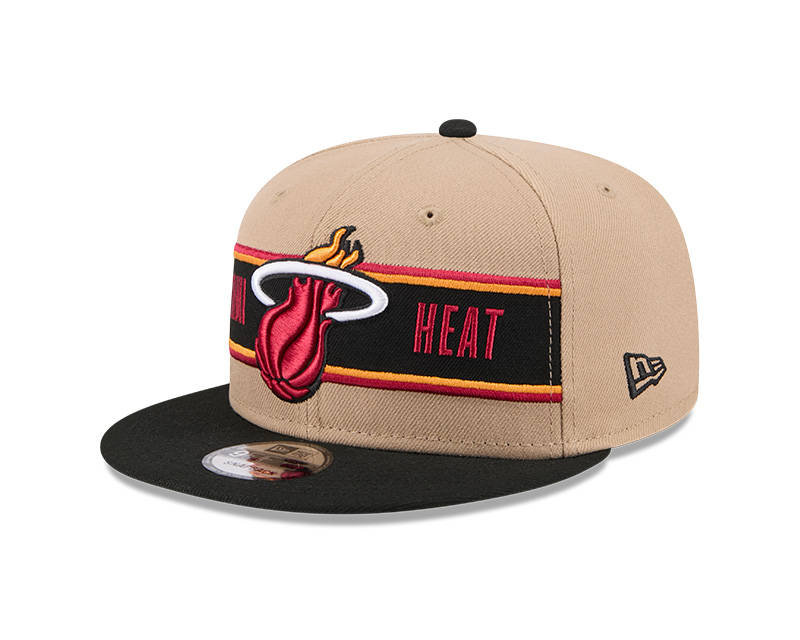 Miami Heat New Era 2024 NBA Draft 9FIFTY Snapback Hat Tan/Black