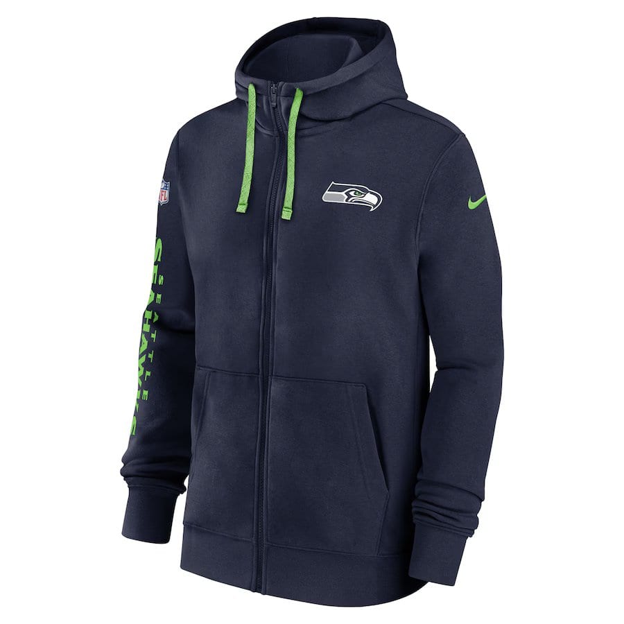 Men's Seattle Seahawks Nike 2024 NFL Sideline Club Full-Zip Hoodie