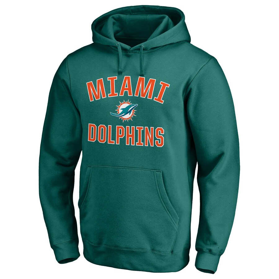 Men's Miami Dolphins Fanatics Victory Arch Team Pullover Hoodie Aqua