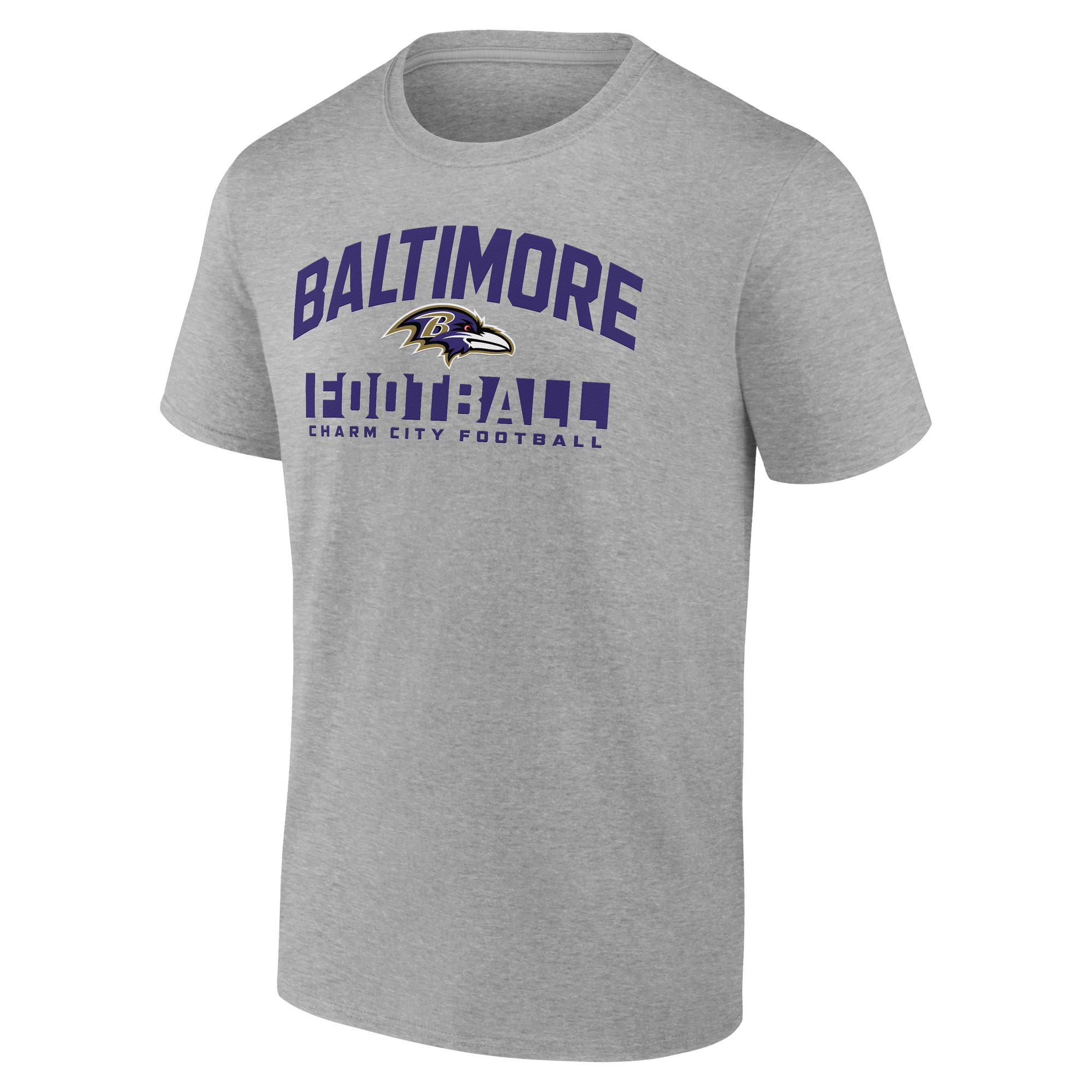 Men's Baltimore Ravens Fanatics Screen Block T-Shirt Grey