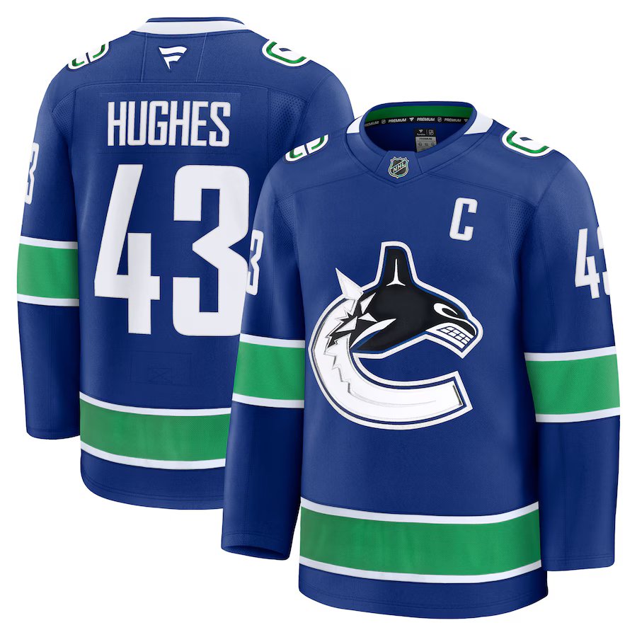 Quinn Hughes Vancouver Canucks Fanatics Home Premium Player Jersey
