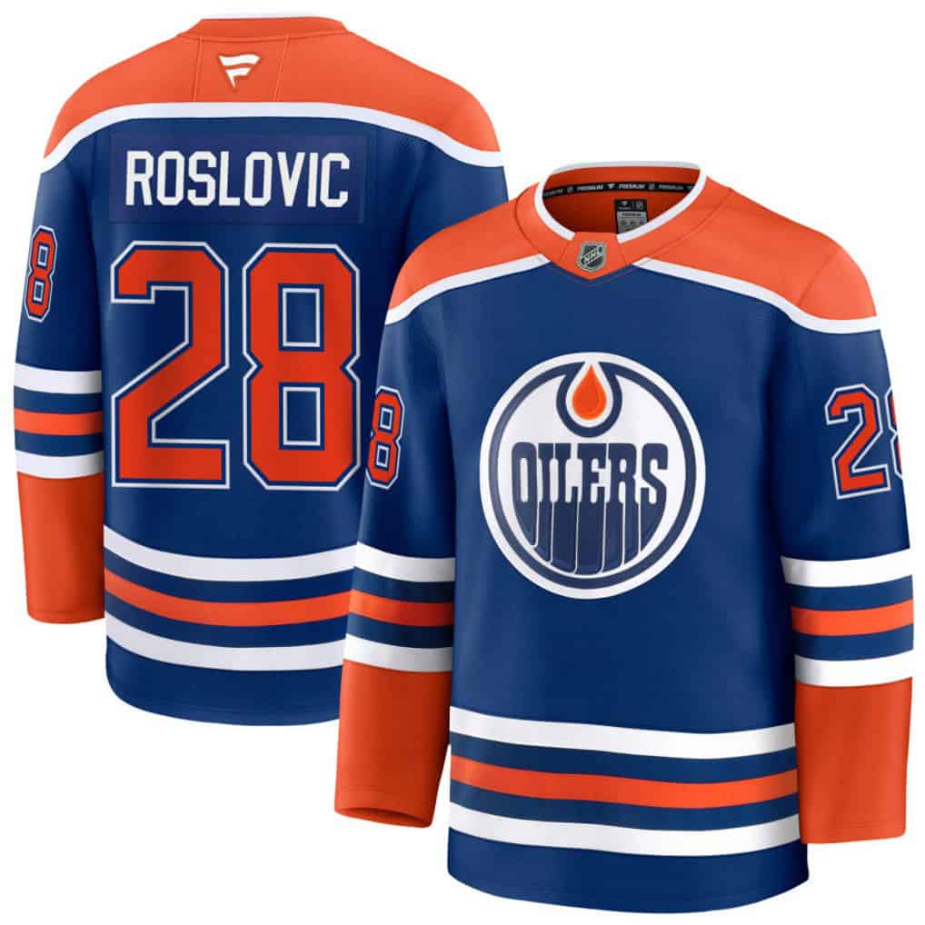 Jack Roslovic Edmonton Oilers Fanatics Home Premium Player Jersey