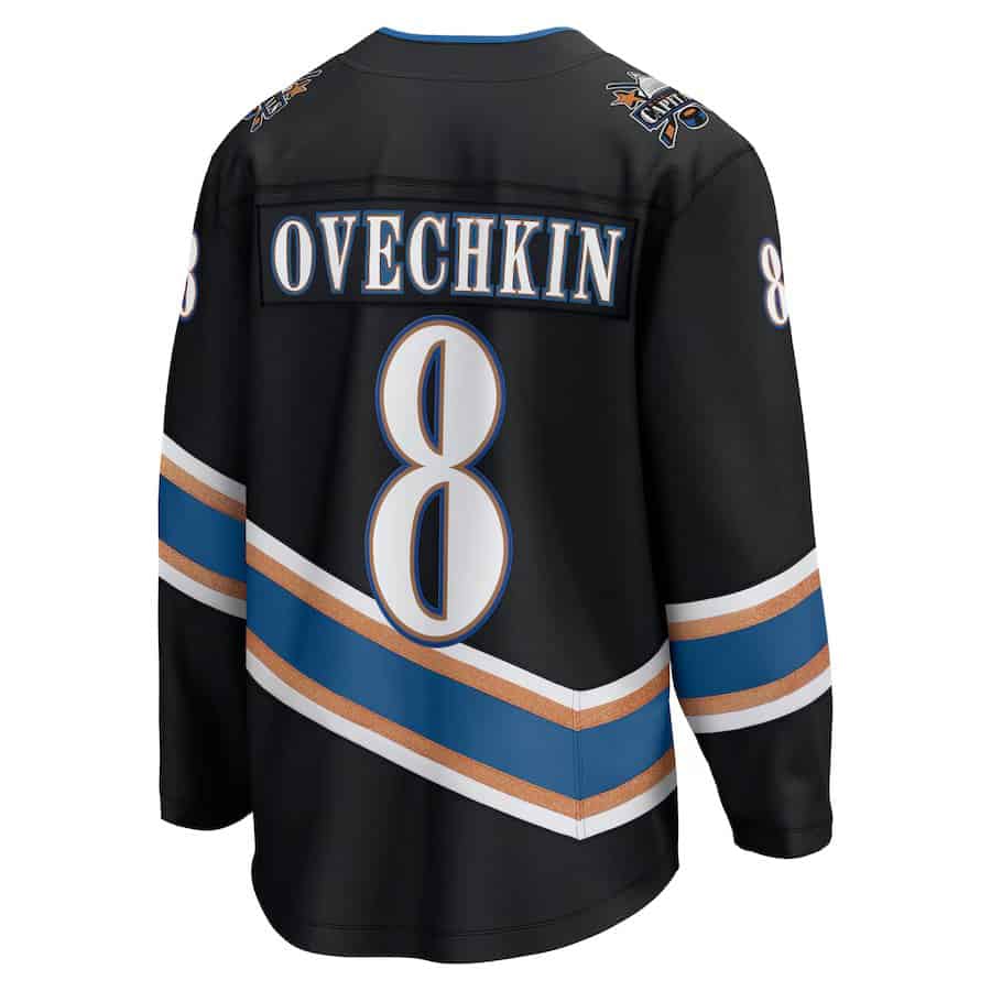 thumbnail image 2 of Alex Ovechkin #8 Washington Capitals Black Alternate Jersey – Men's Stitched NHL 2 of 5