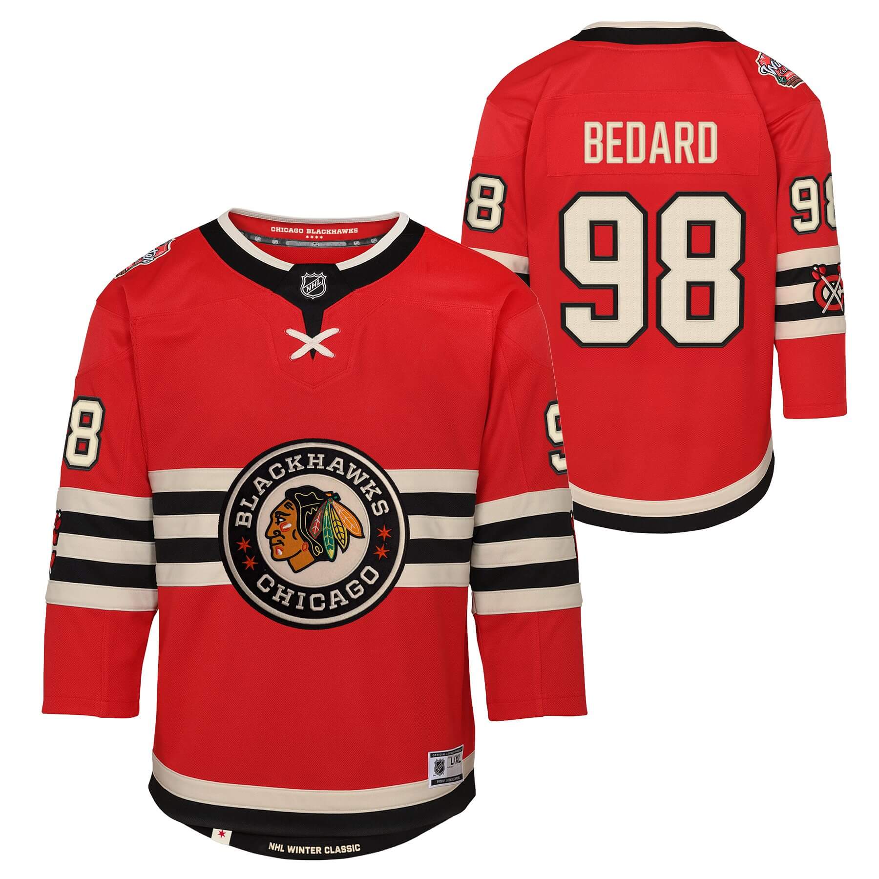 Youth Chicago Blackhawks Connor Bedard 2025 Winter Classic Red Replica  Jersey