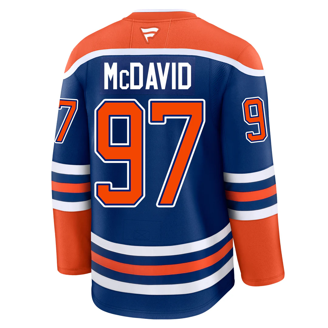 Connor McDavid Edmonton Oilers Fanatics Home Premium Player Jersey with ON  ICE Cresting Royal