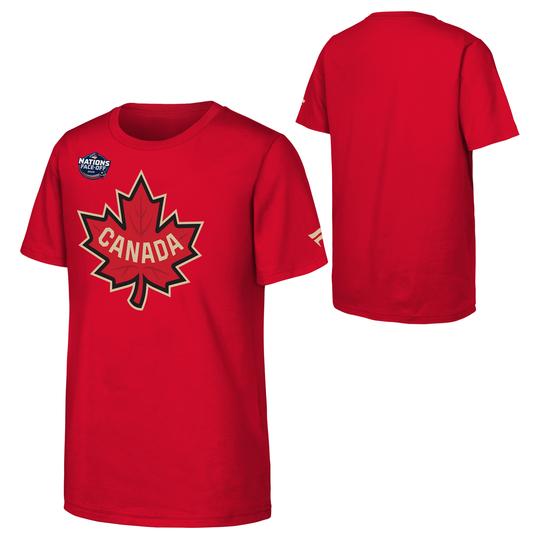 Youth Canada 2025 4 Nations Face-Off Primary Logo T-Shirt - Red