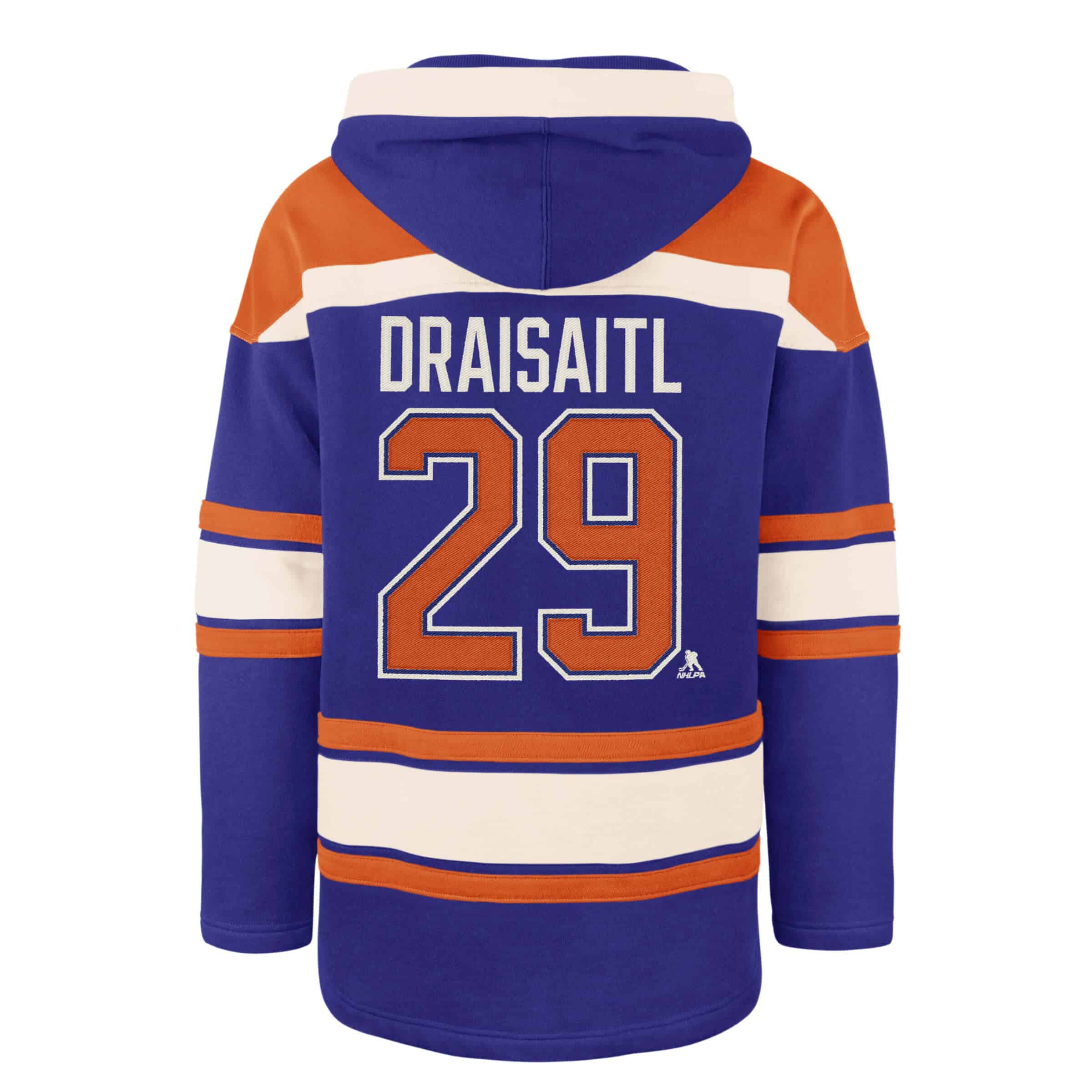 NHL　Edmonton Oilers　パーカー　レディスＬ　青　USA古着 Women's Edmonton Oilers '47 Brand Cropped Superior Lacer Fleece