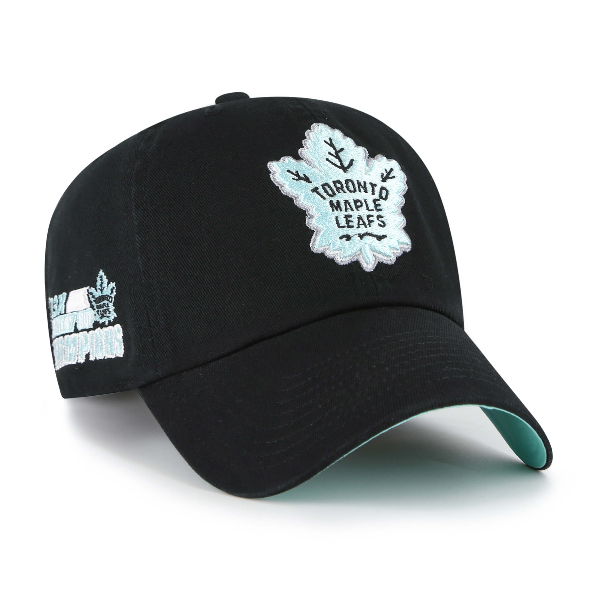 Adjustable Hat Black Maple Leafs Hat Toronto Maple Leafs ’47 Brand Black  Mint Clean Up Adjustable Hat