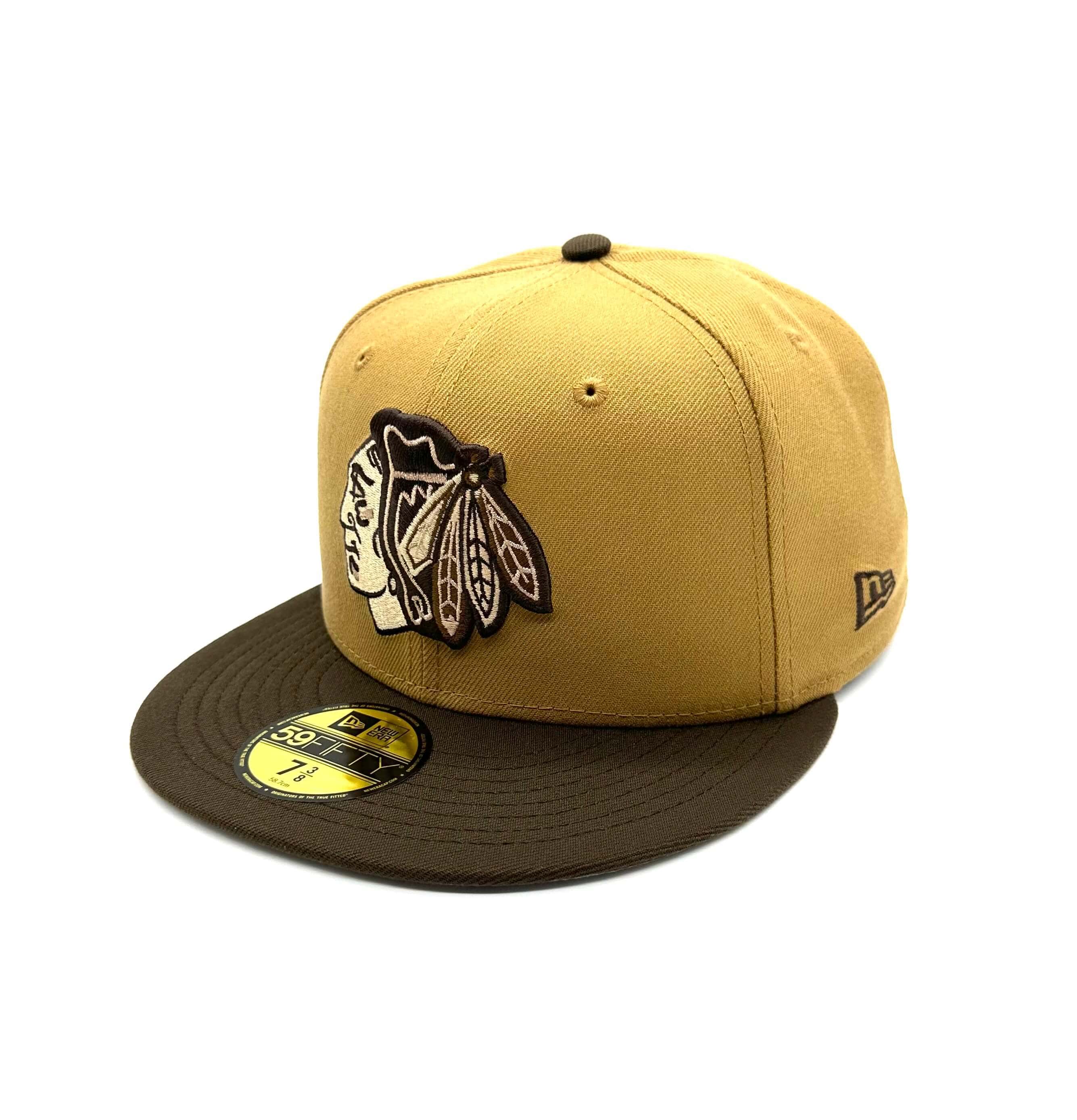 Chicago Blackhawks New Era Wheat Walnut 59FIFTY Fitted Hat - Brown