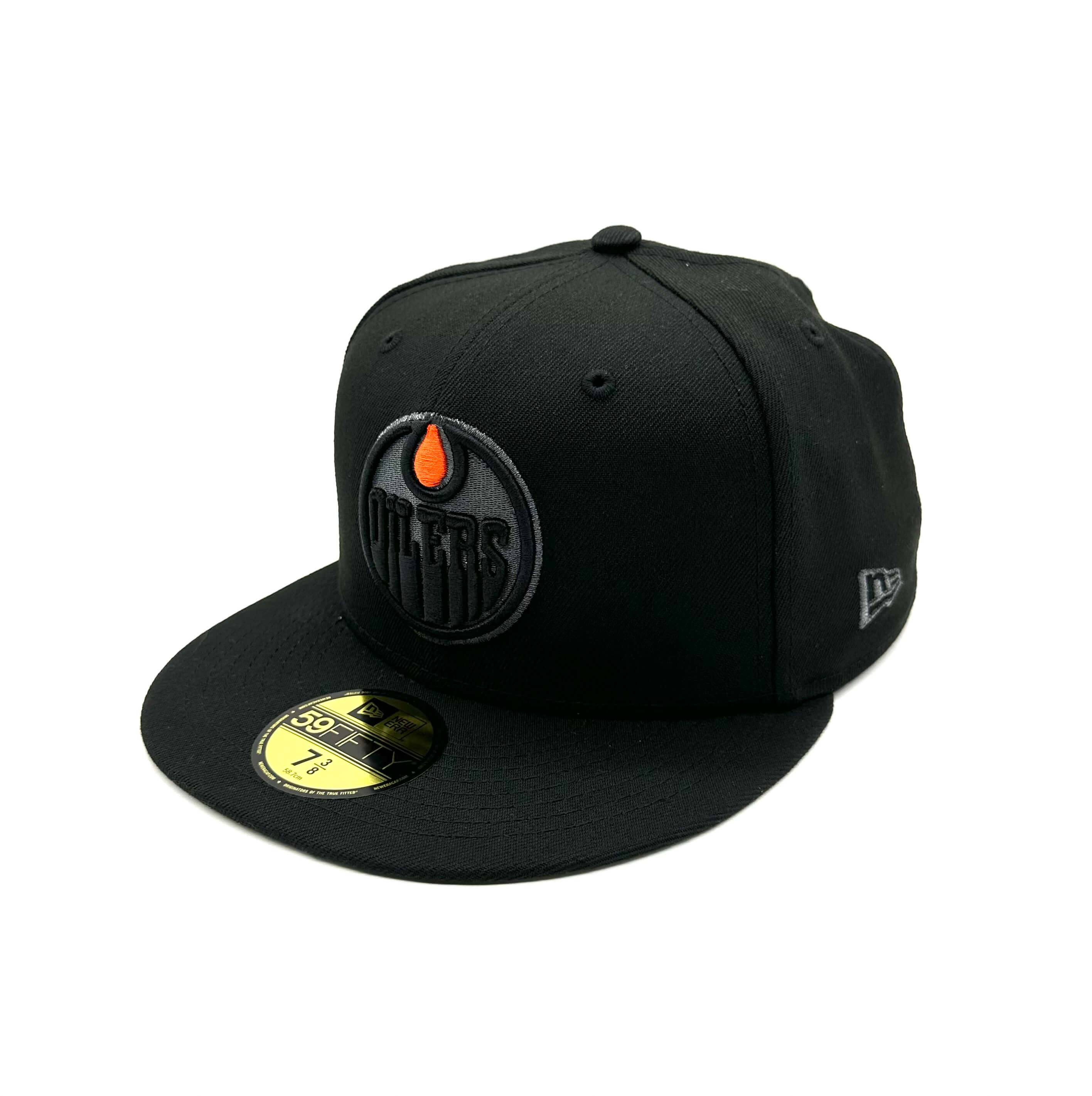Edmonton Oilers New Era Pop Shadow 59FIFTY Fitted Hat Black