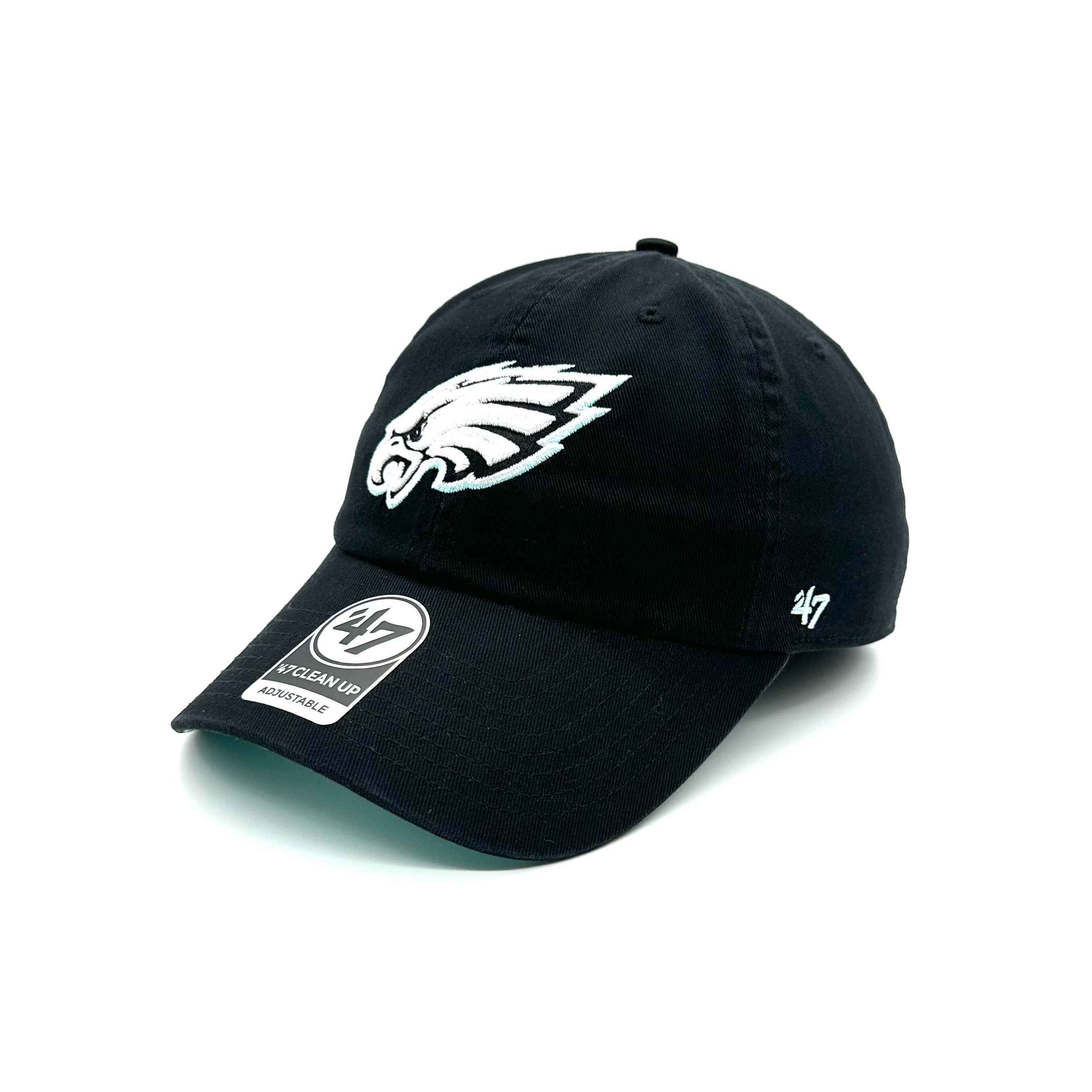 Philadelphia Eagles '47 Brand Black Mint Clean Up Adjustable Hat