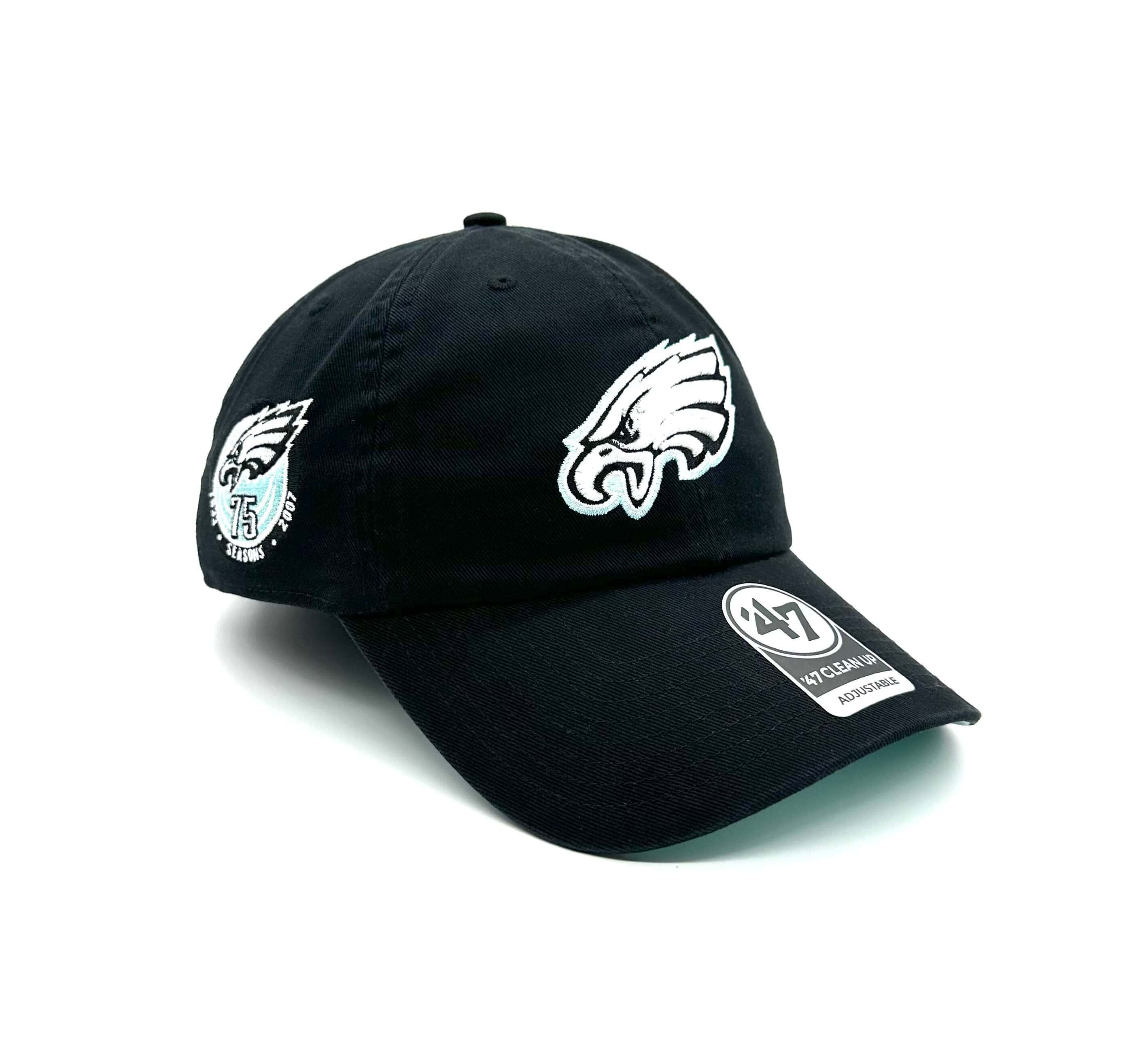 Philadelphia Eagles '47 Brand Black Mint Clean Up Adjustable Hat