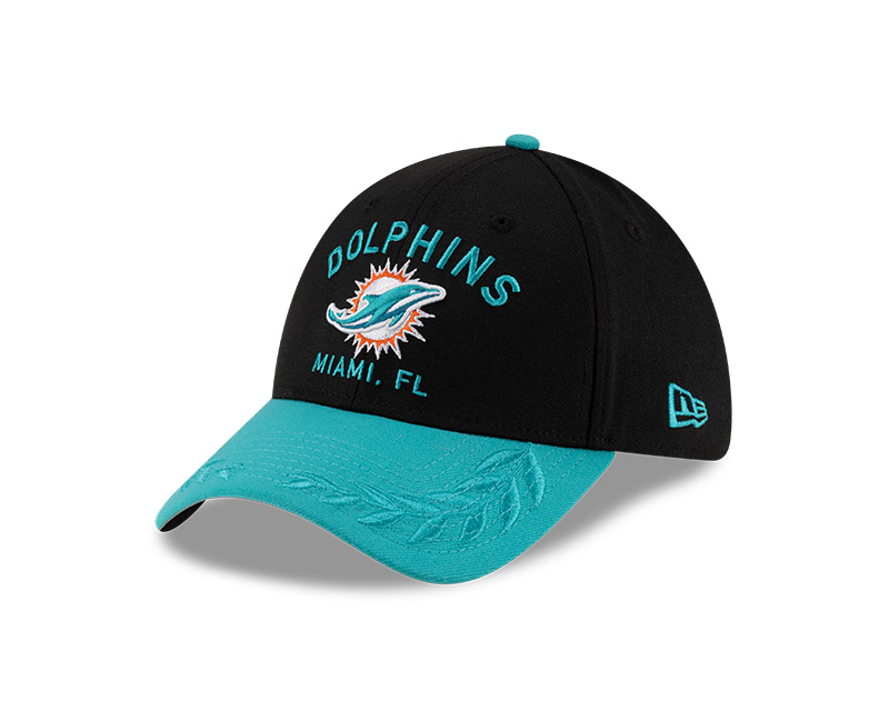 Miami Dolphins New Era 2025 NFL Draft 39THIRTY Flex Hat Black/Teal
