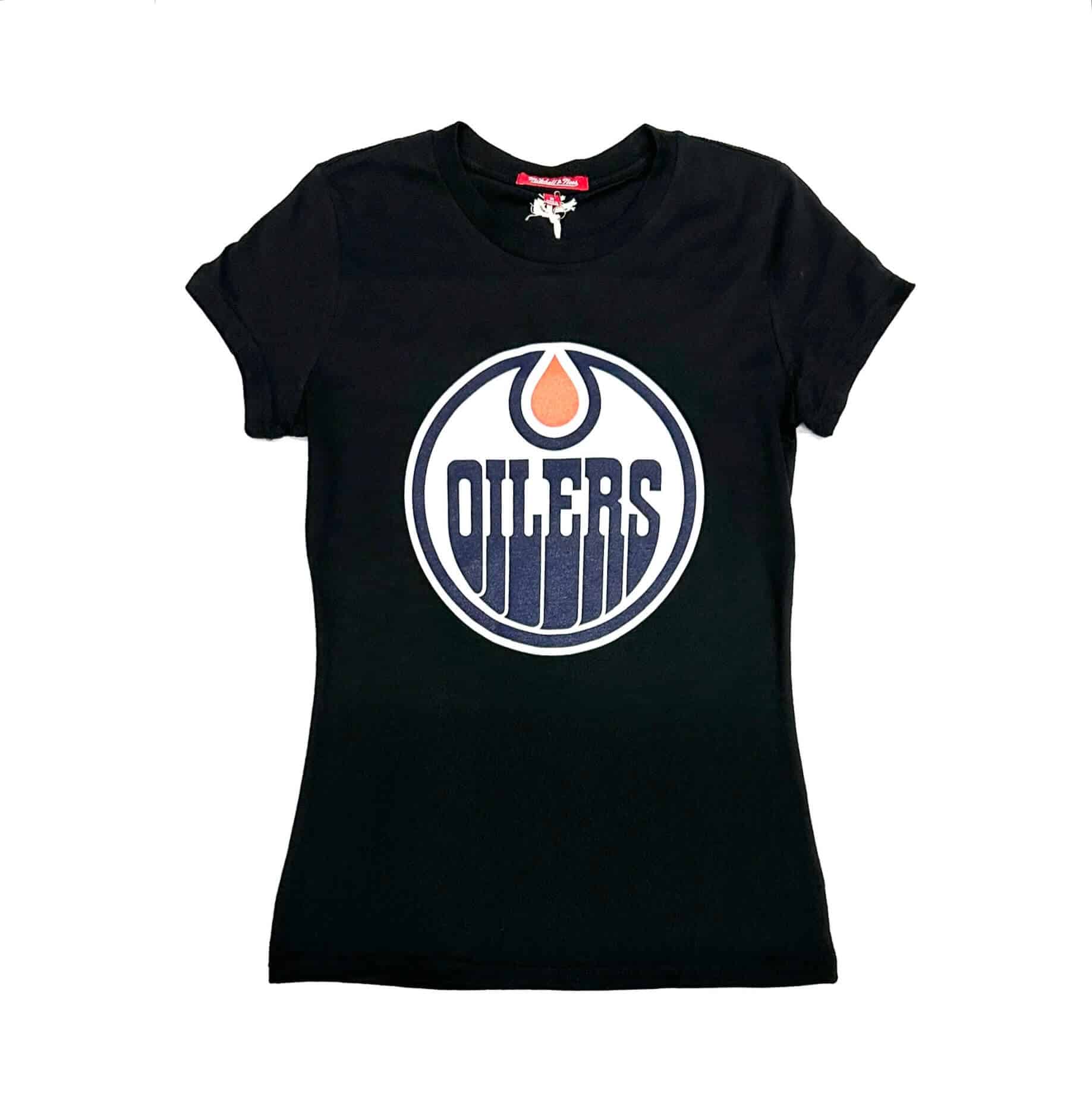 Women's Edmonton Oilers Mitchell & Ness Primary Logo T-Shirt
