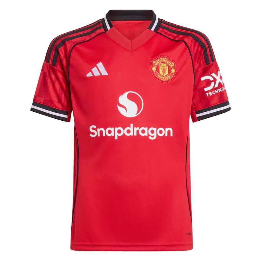 Youth Manchester United Adidas 2025/26 Home Replica Jersey - Red