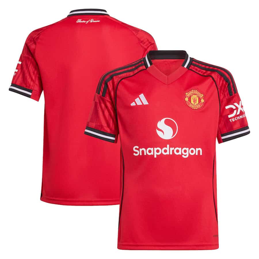 Youth Manchester United Adidas 2025/26 Home Replica Jersey - Red