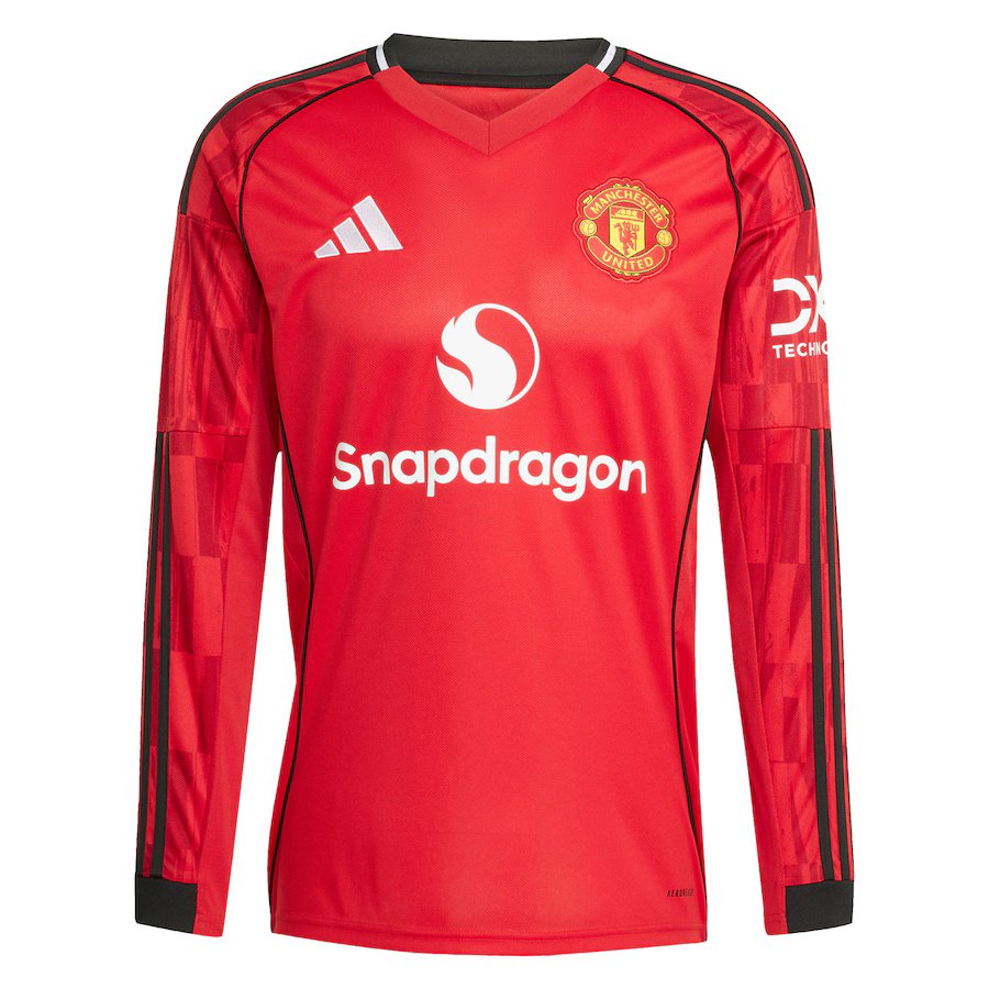Men's Manchester United Adidas 2025/26 Home Long Sleeve Replica