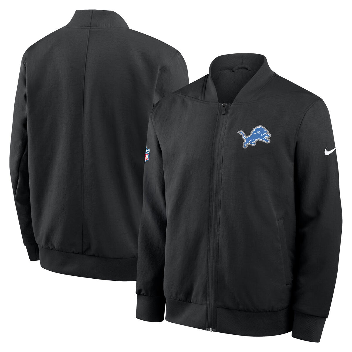Men's Detroit Lions Nike 2025 NFL Sideline Bomber Jacket - Black