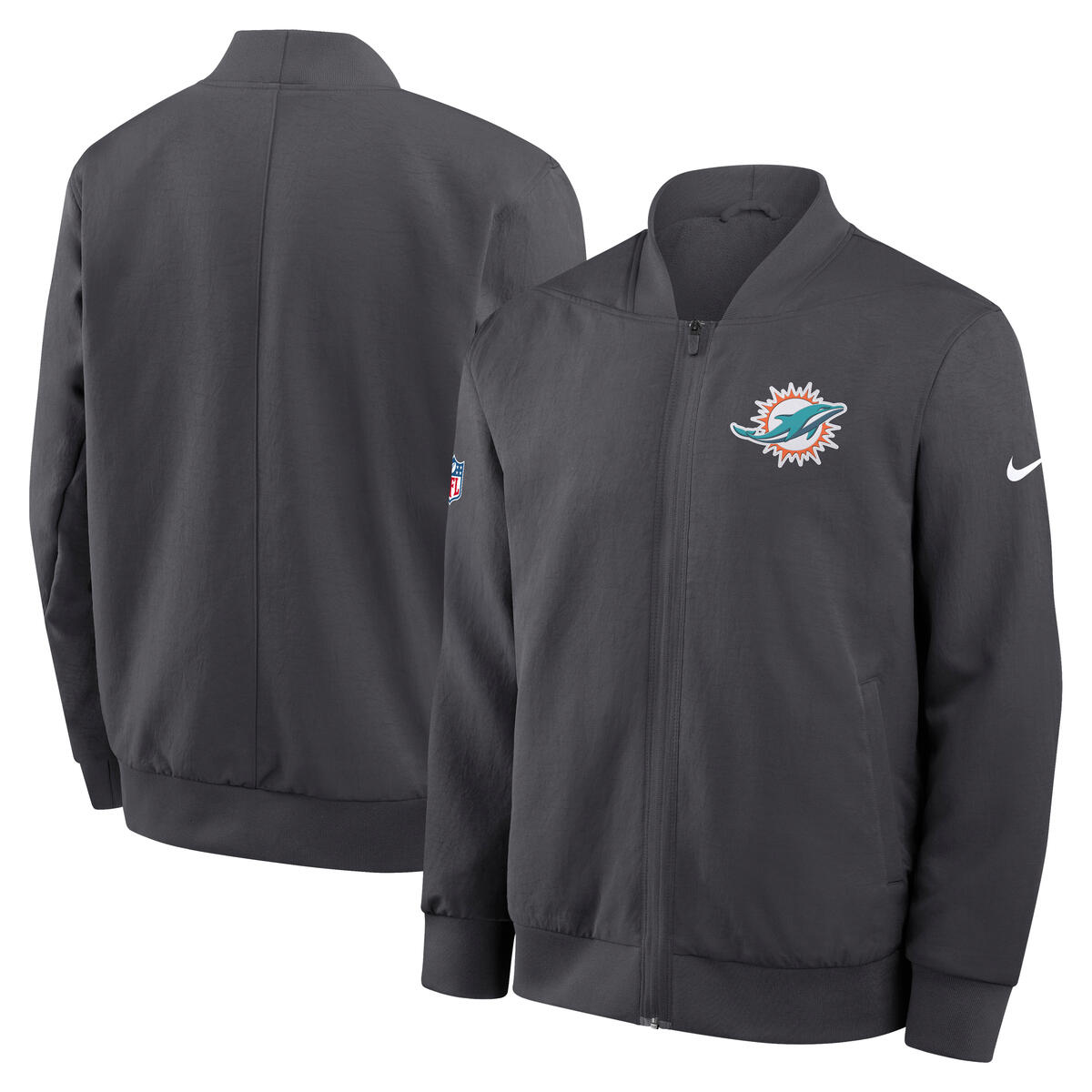 Men's Miami Dolphins Nike 2025 NFL Sideline Bomber Jacket
