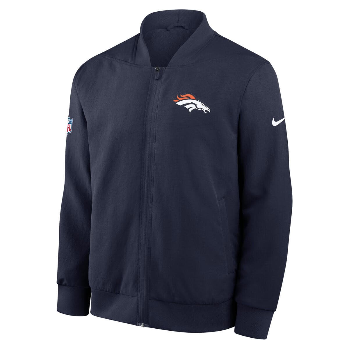 Men's Denver Broncos Nike 2025 NFL Sideline Bomber Jacket - Navy