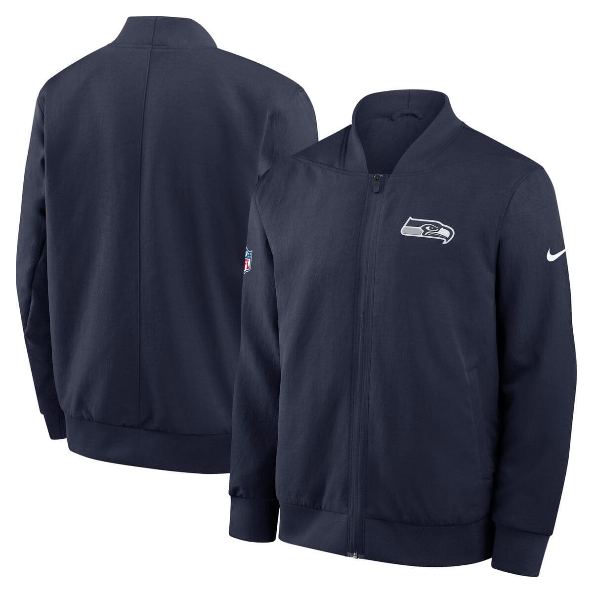 Men's Seattle Seahawks Nike 2025 NFL Sideline Bomber Jacket - Navy