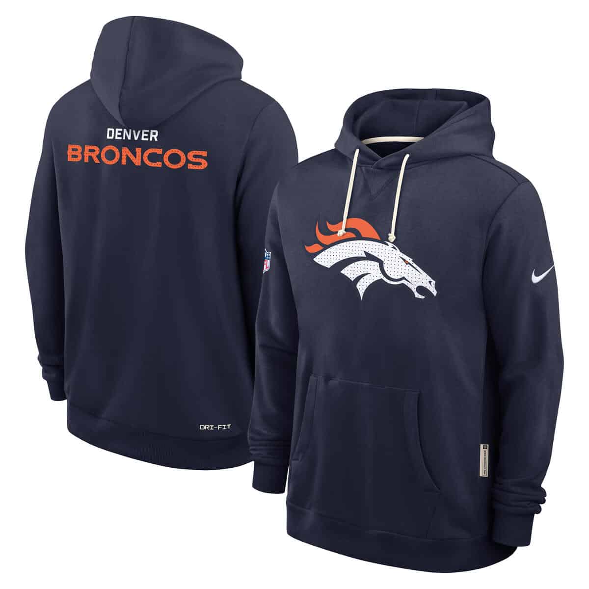 Nike Denver Broncos ウォームアップジャケット Men's Denver Broncos Nike 2025 NFL Sideline Bomber Jacket - Navy
