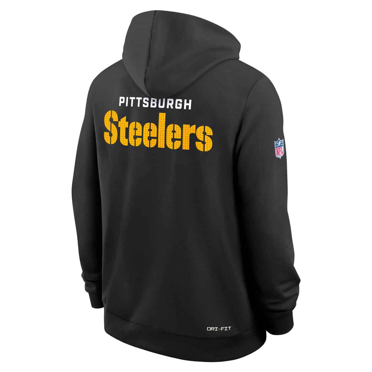 Pittsburgh Steelers Fuzzy Fleece Hooded Full Zip Jacket – Sewn Logos – Black/Yellow