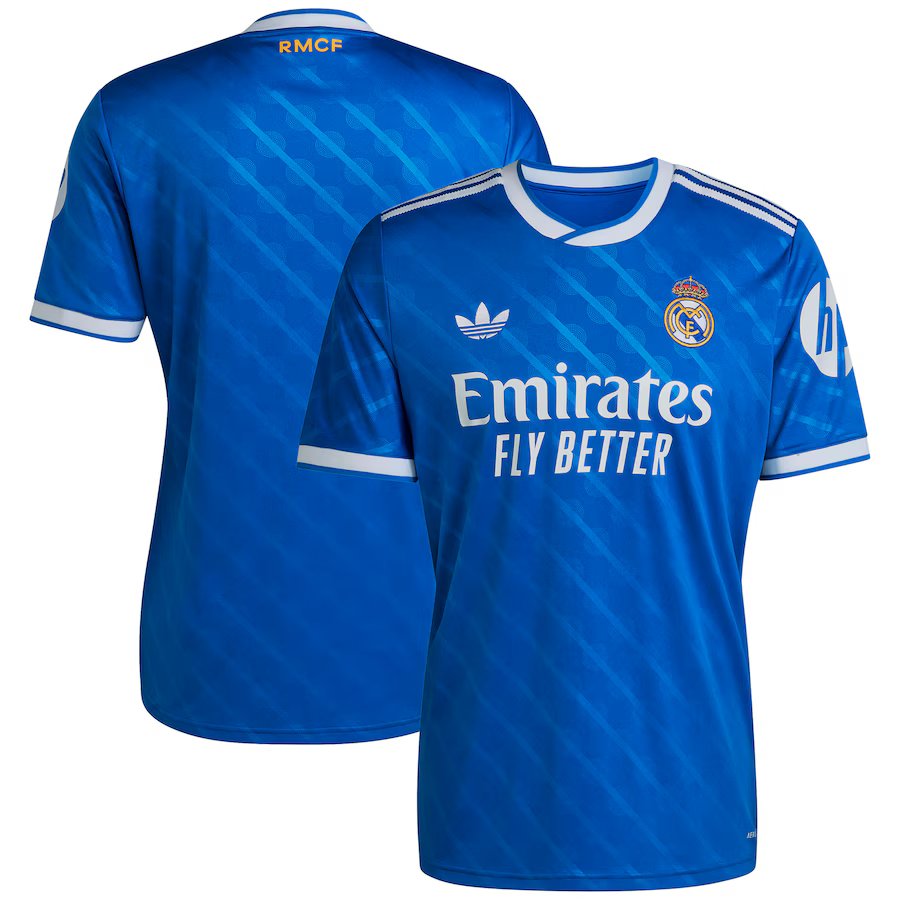 Men's Real Madrid Adidas 2025/26 Third Replica Jersey - Blue