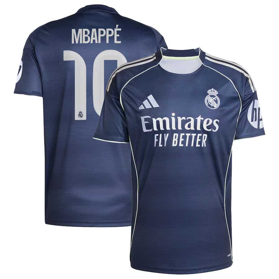 Men's Kylian Mbappé Real Madrid Adidas 2025/26 Away Replica Jersey