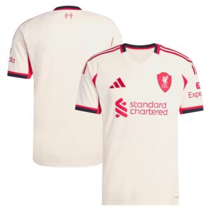Men's Liverpool Adidas 2025/26 Away Replica Jersey - White