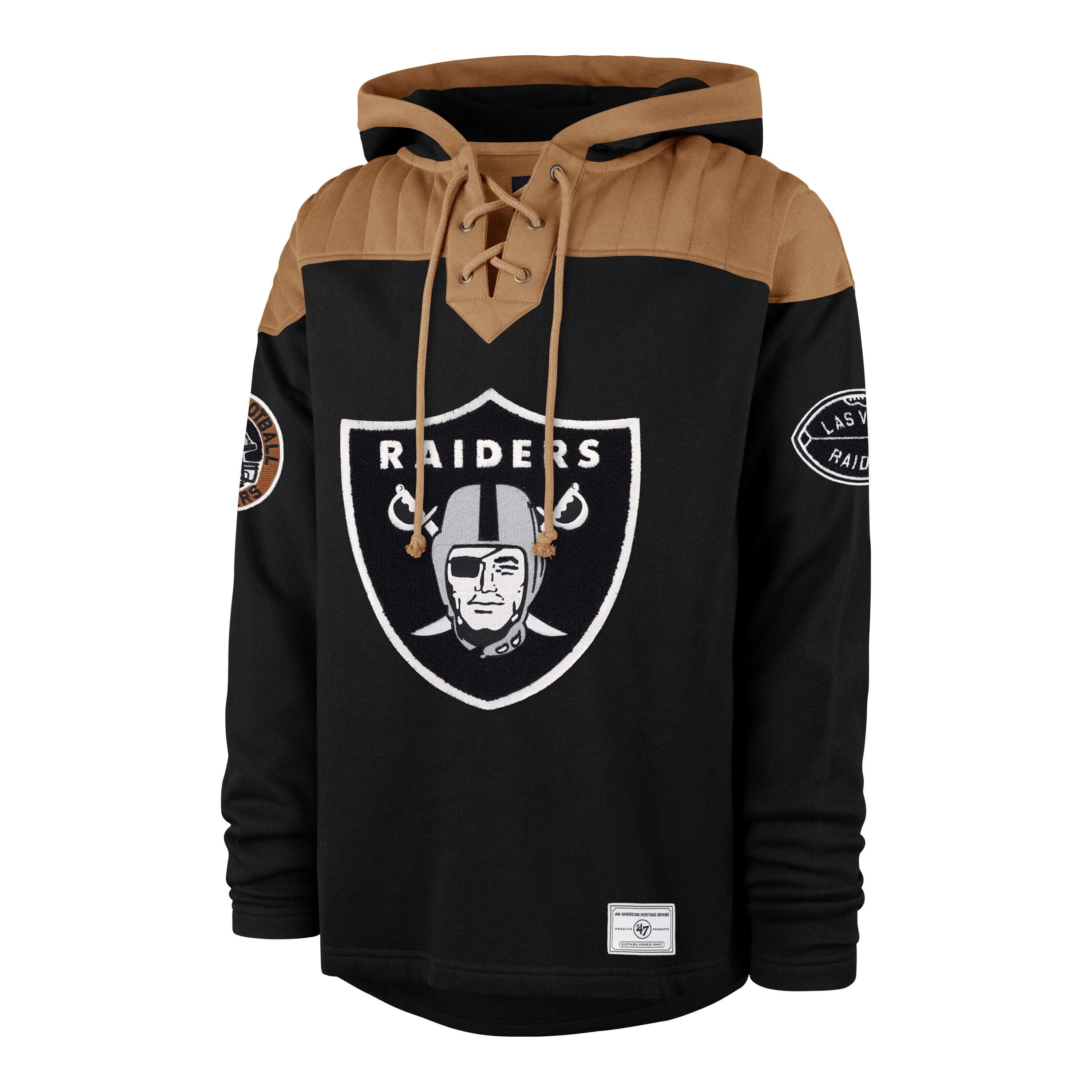 Las Vegas Raiders '47 Brand Golden Age Wingback Lacer Hoodie