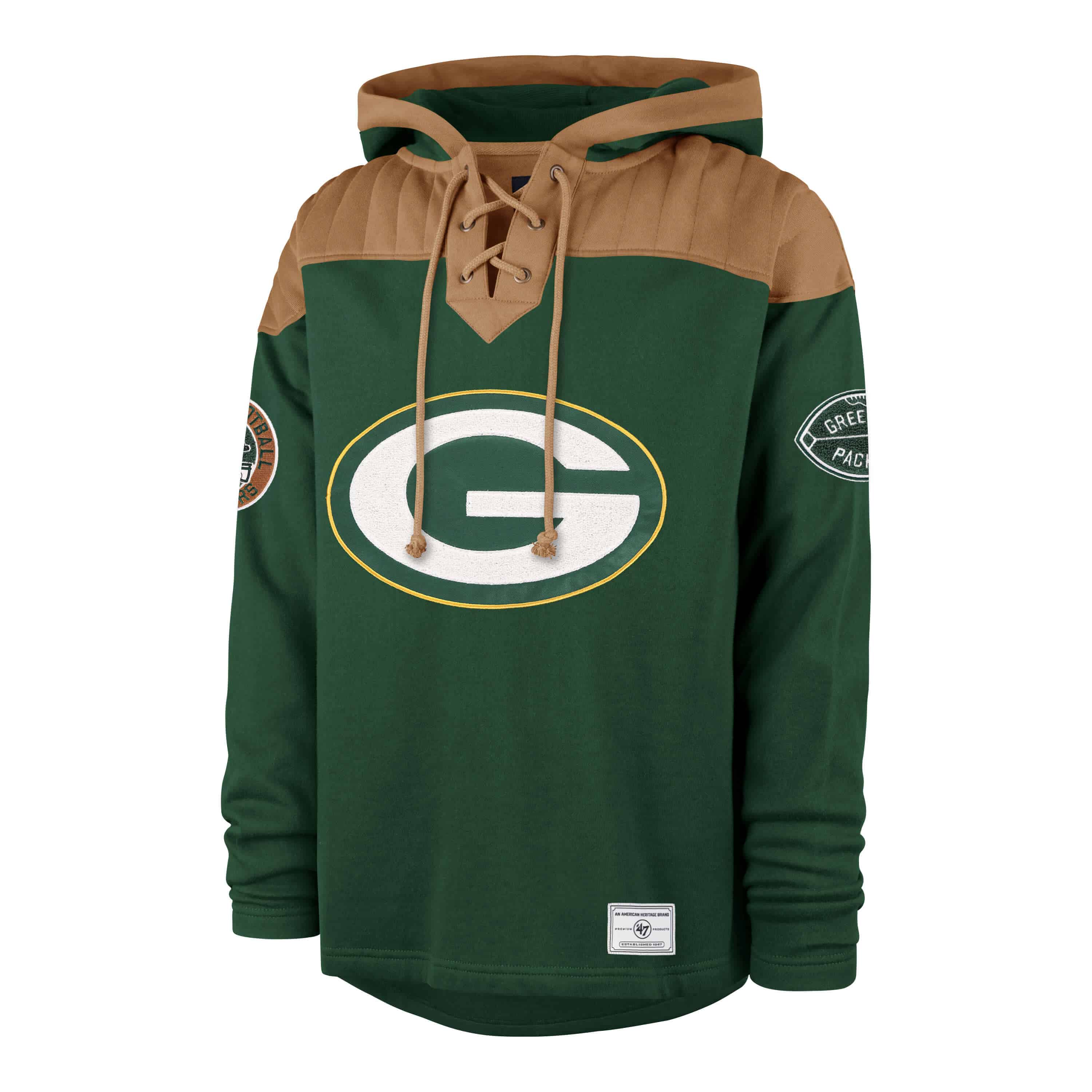 Green Bay Packers '47 Brand Golden Age Wingback Lacer Hoodie