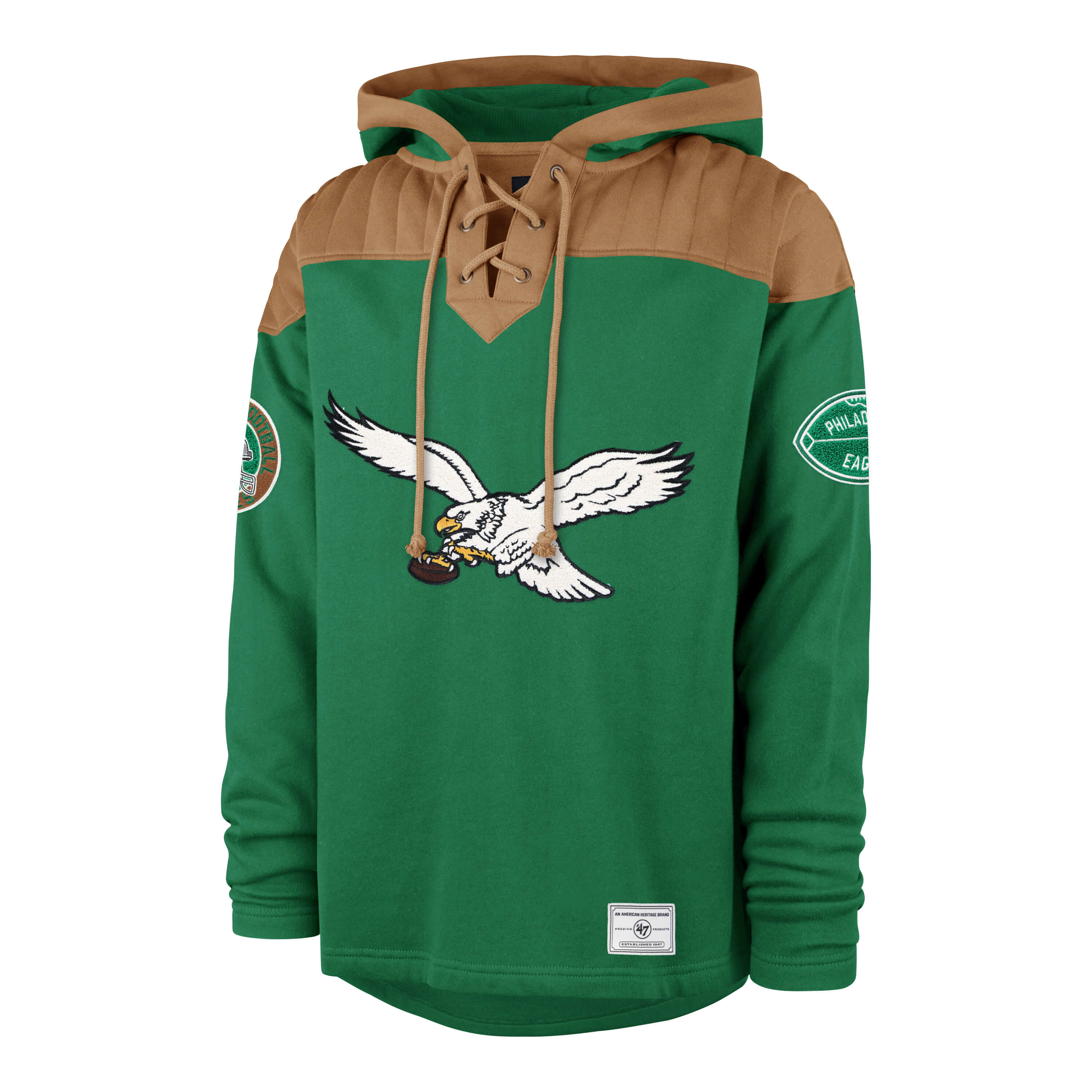 Philadelphia Eagles '47 Brand Golden Age Wingback Lacer Hoodie