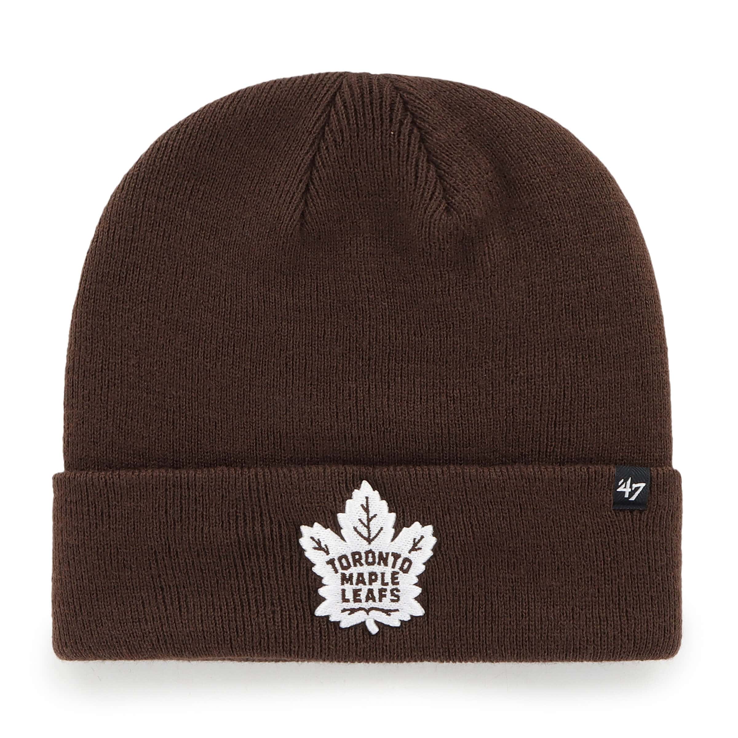 Toronto Maple Leafs '47 Brand Dark Chocolate Raised Cuffed Knit