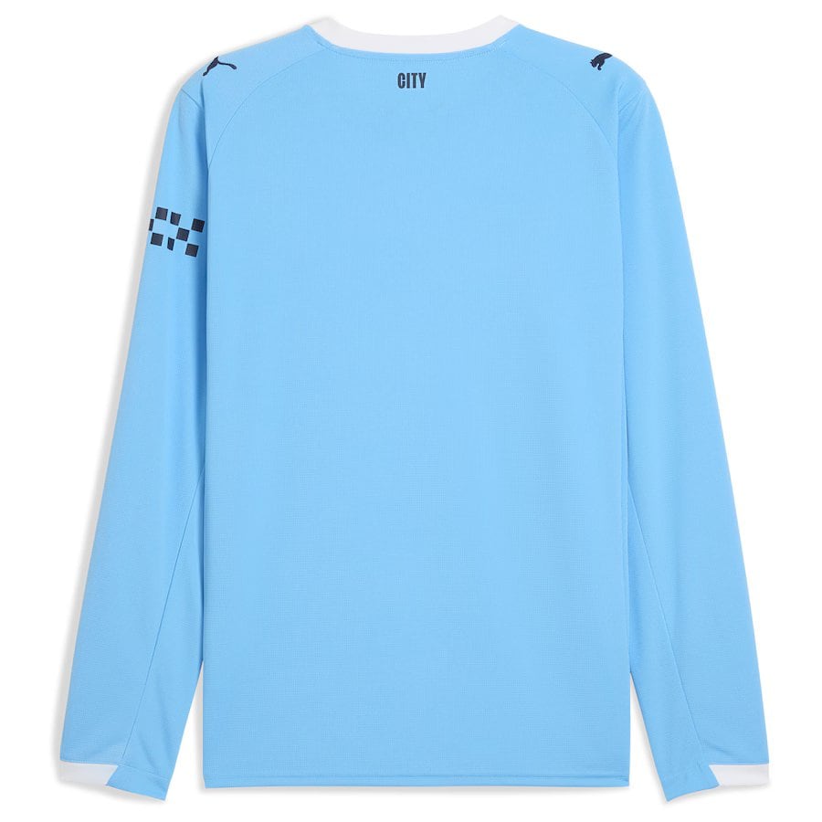 Men's Manchester City Puma 2025/26 Home Replica Long Sleeve Jersey