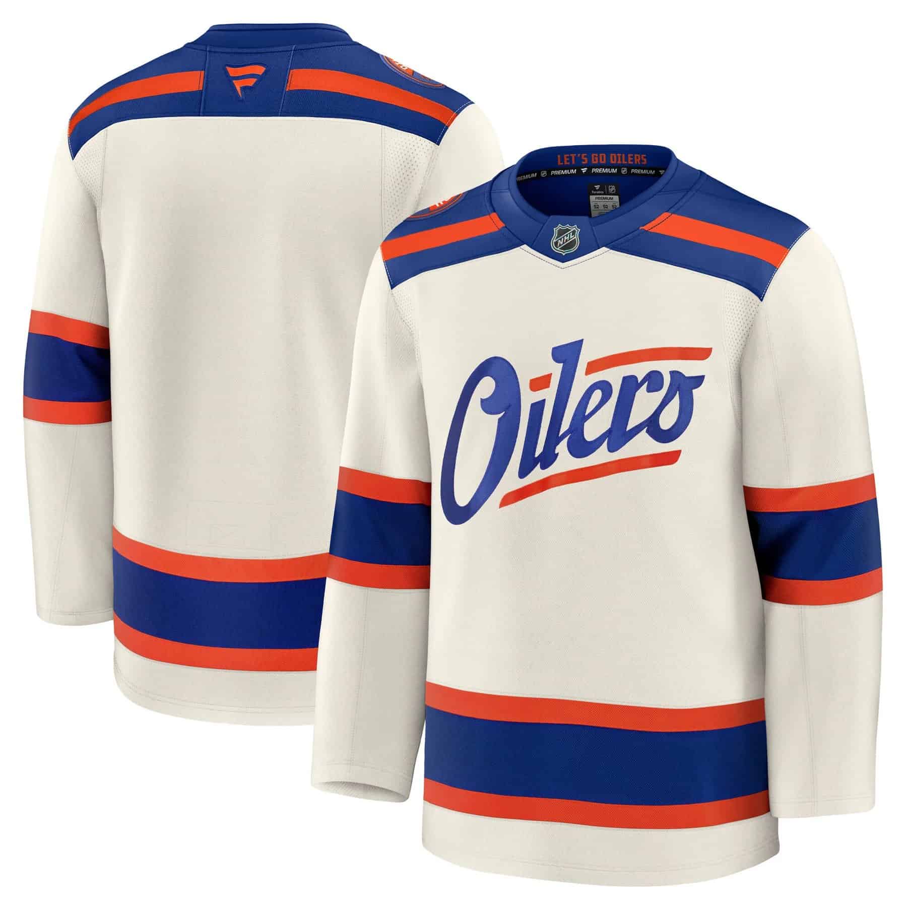 Edmonton Oilers Fanatics Alternate Premium Jersey - Cream - Sports 