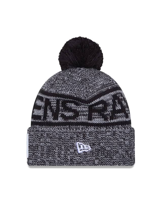 Baltimore Ravens New Era 2025 Sideline Cuffed Knit Hat with Pom