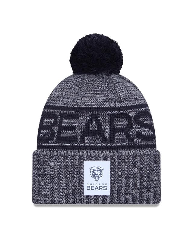 Chicago Bears New Era 2025 Sideline Cuffed Knit Hat with Pom