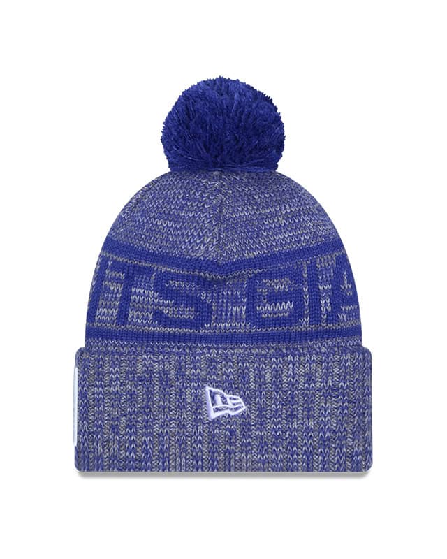 New York Giants New Era 2025 Sideline Cuffed Knit Hat with Pom